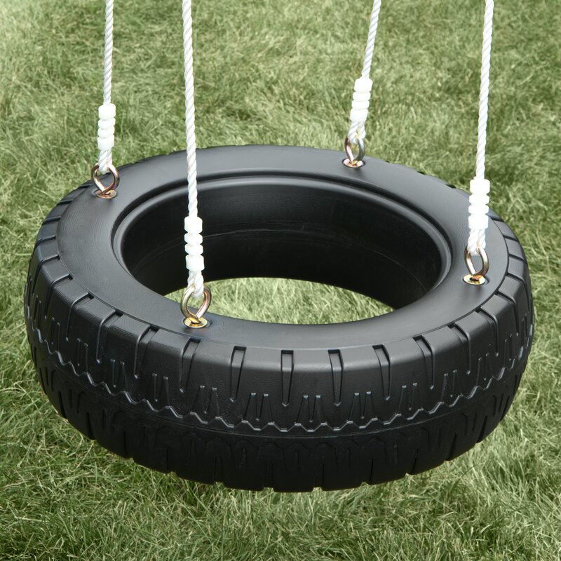 wooden tire swing